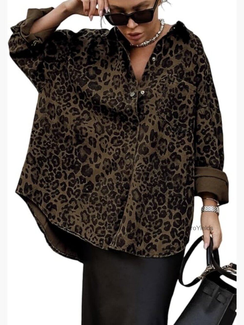 Leopard Print Button Down Shacket Fall Outerwear Casual Jacket